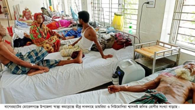 তীব্র গরমে মোড়েলগঞ্জ হাসপাতালে বাড়ছে ডায়রিয়া নিউমোনিয়া রোগী